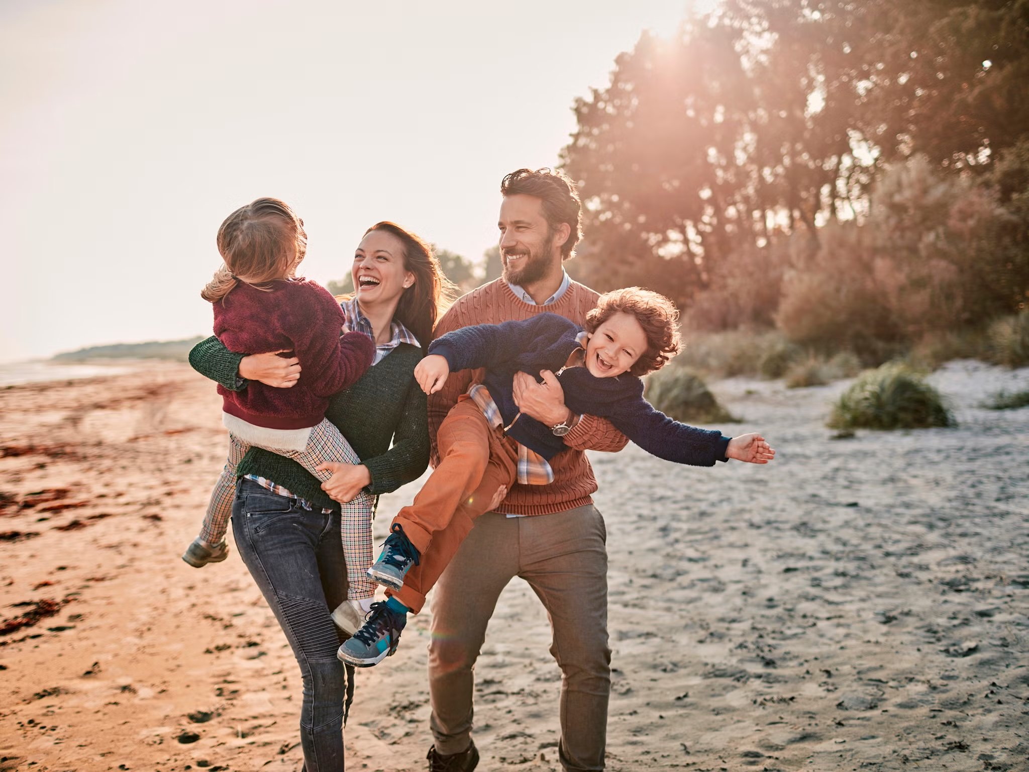 Family walking together outdoors